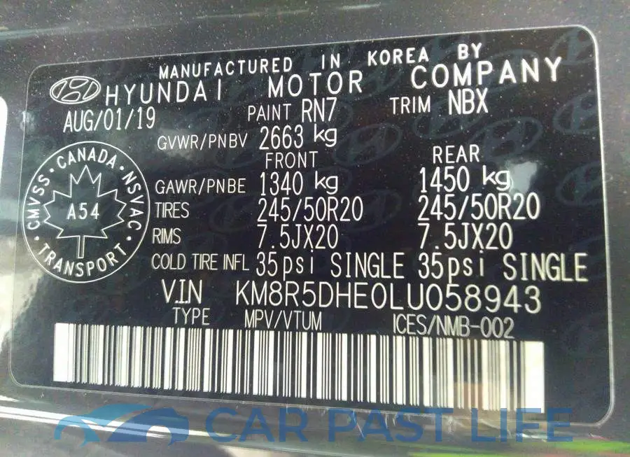 KM8R5DHE0LU058943# 9