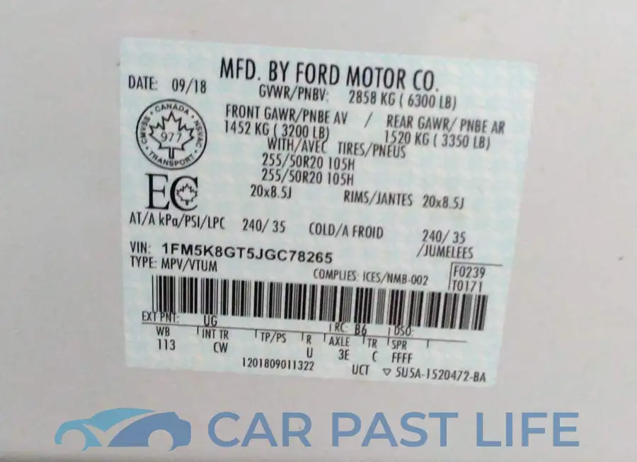 1FM5K8GT5JGC78265# 9