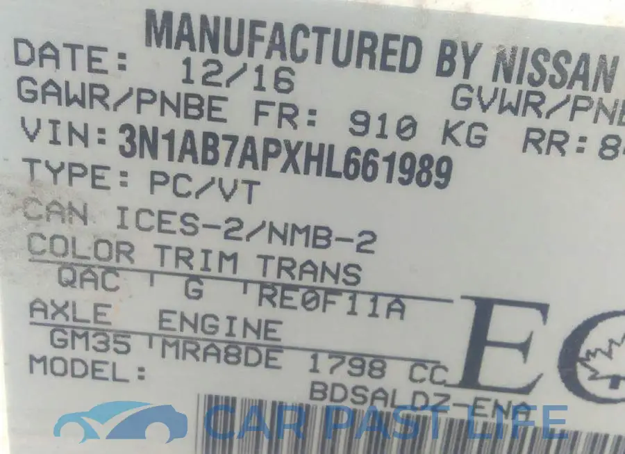 3N1AB7APXHL661989# 9