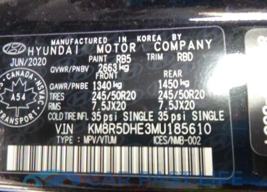 KM8R5DHE3MU185610# 9