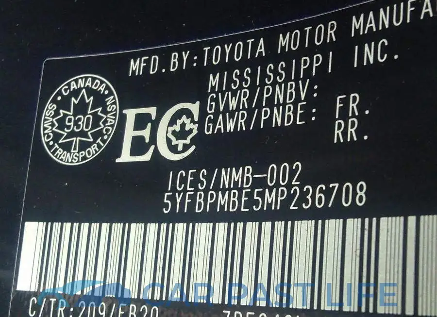 5YFBPMBE5MP236708# 9