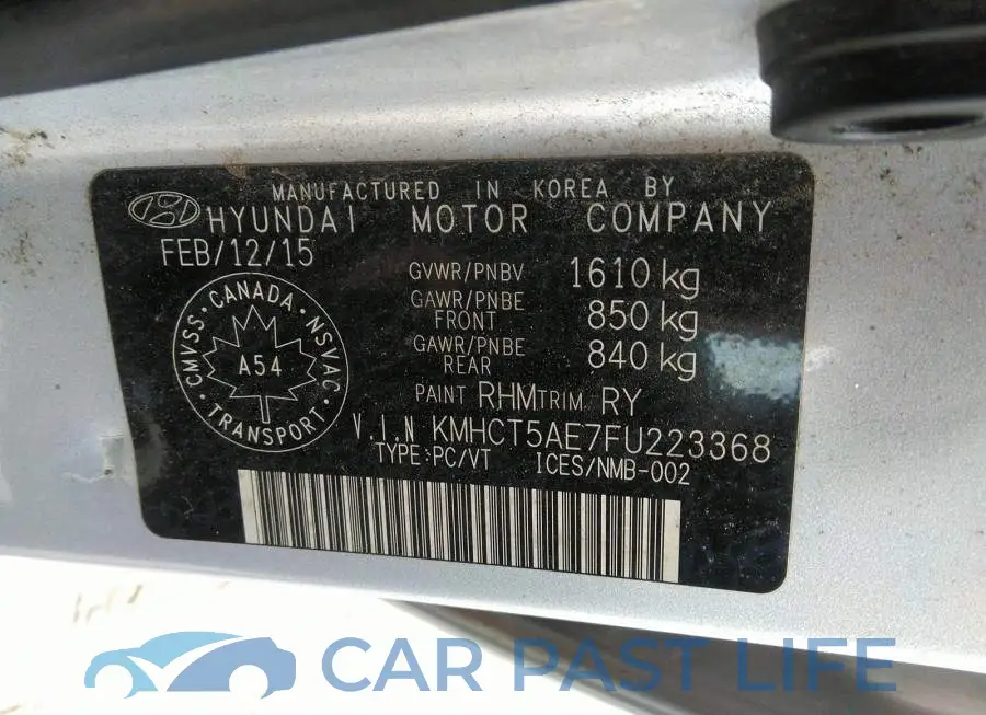 KMHCT5AE7FU223368# 9