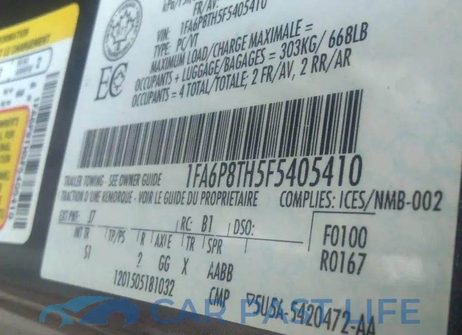 1FA6P8TH5F5405410# 9