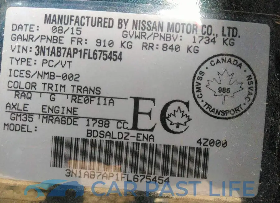 3N1AB7AP1FL675454# 9