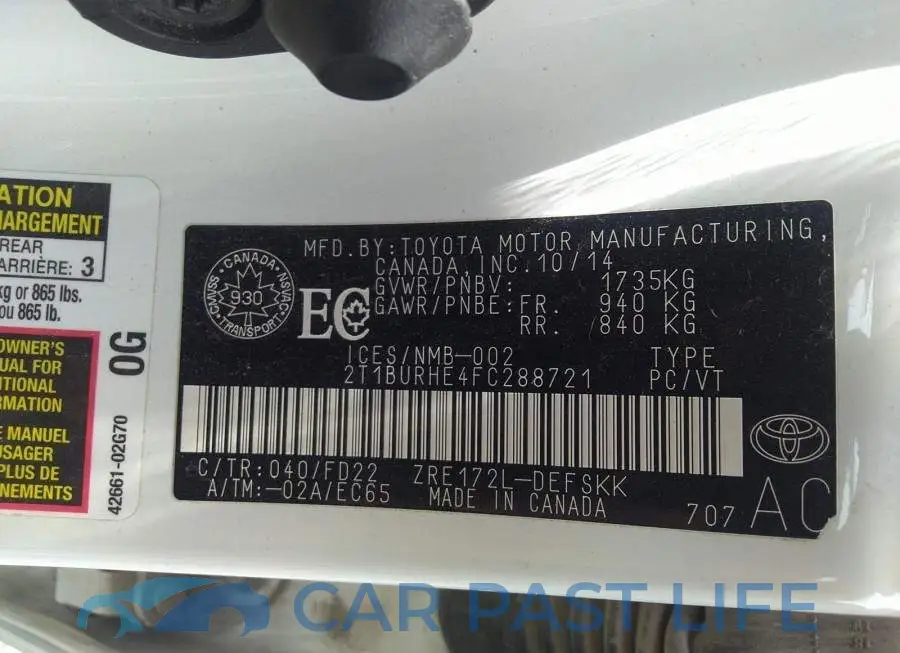 2T1BURHE4FC288721# 9
