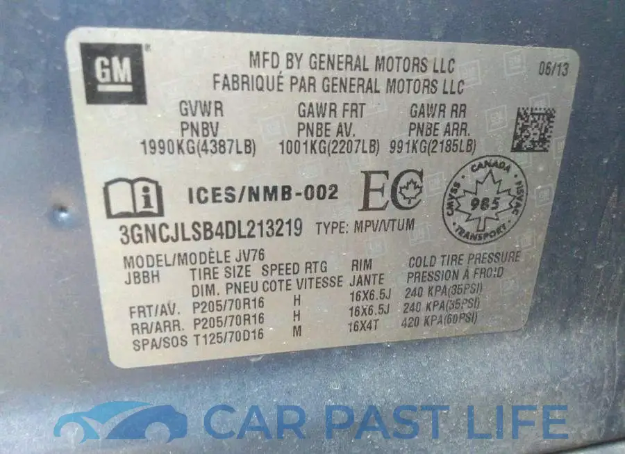 3GNCJLSB4DL213219# 9