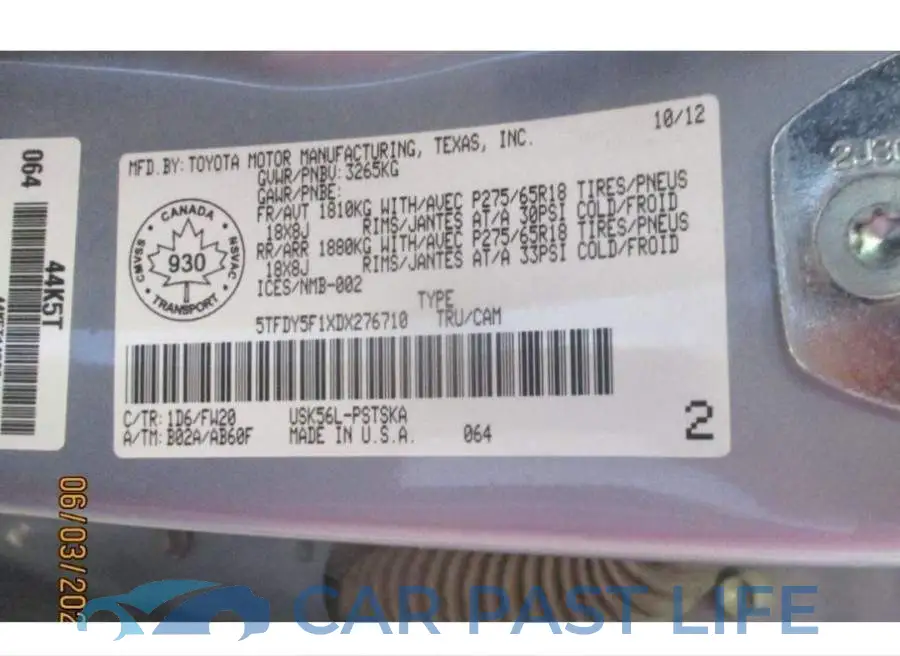 5TFDY5F1XDX276710# 8