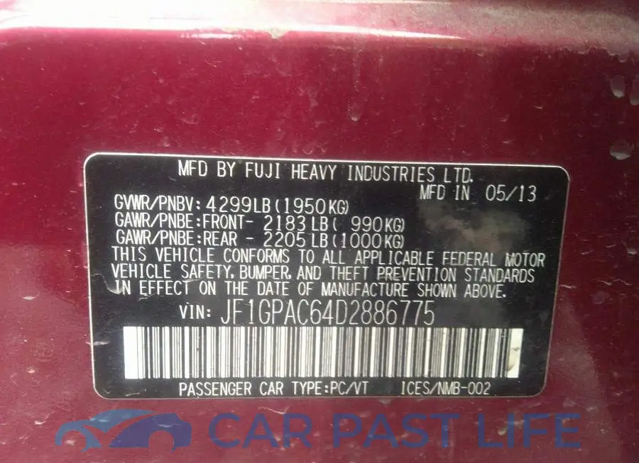 JF1GPAC64D2886775# 9