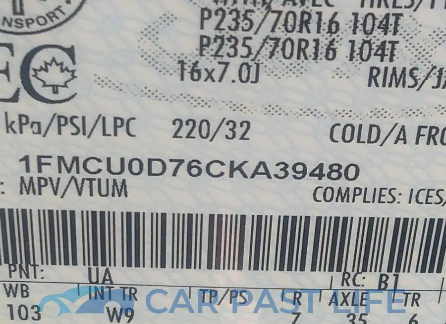 1FMCU0D76CKA39480# 9