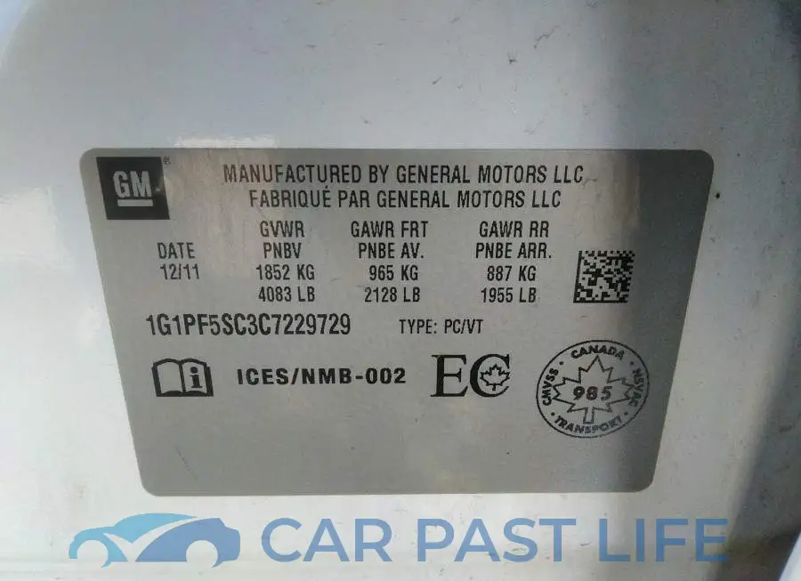 1G1PF5SC3C7229729# 9