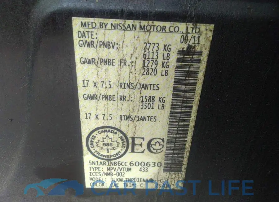 5N1AR1NB6CC600630# 9