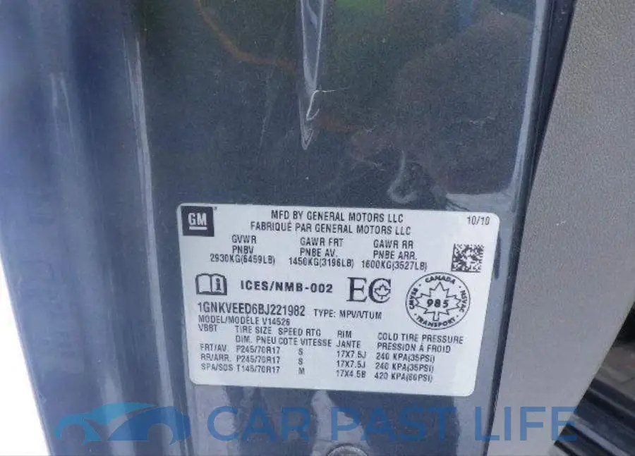 1GNKVEED6BJ221982# 7