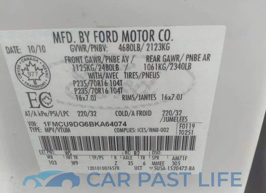 1FMCU9DG6BKA64074# 9