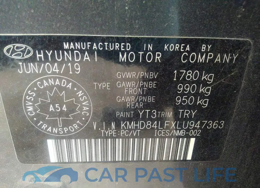 KMHD84LFXLU947363# 9