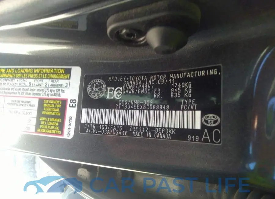 2T1BU4EEXBC688848# 9