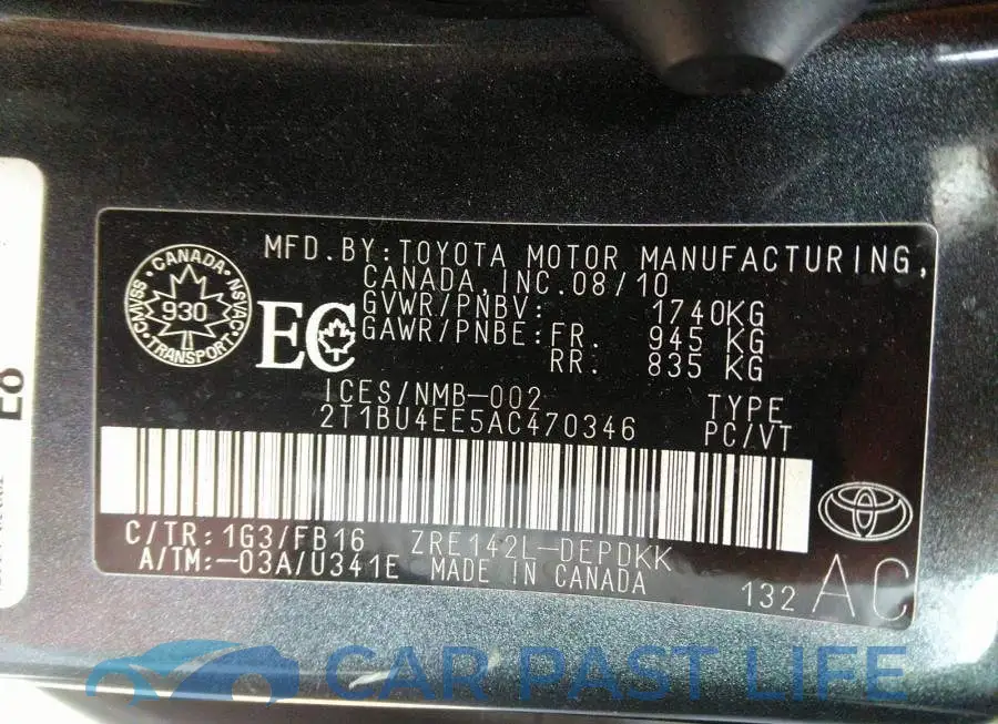 2T1BU4EE5AC470346# 9