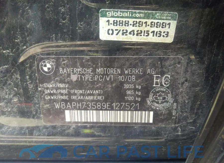 WBAPH73589E127521# 9