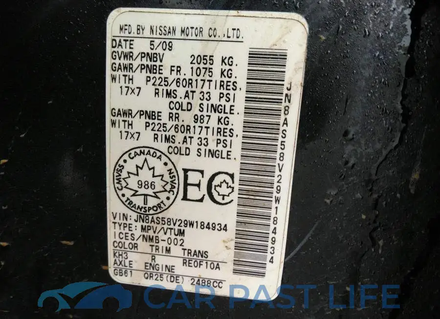JN8AS58V29W184934# 10