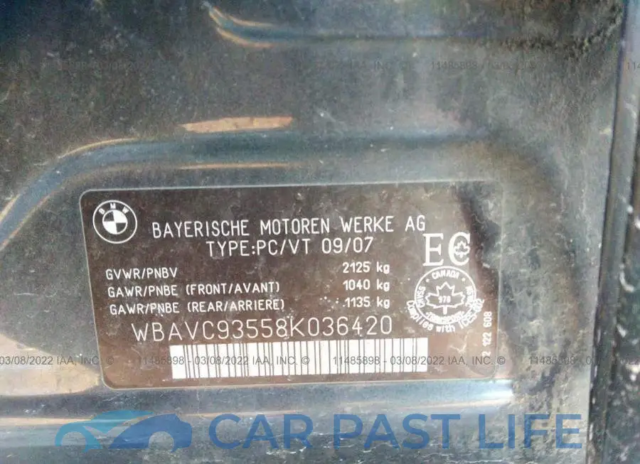 WBAVC93558K036420# 9