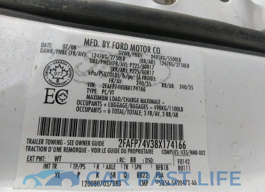 2FAFP74V38X174166# 9