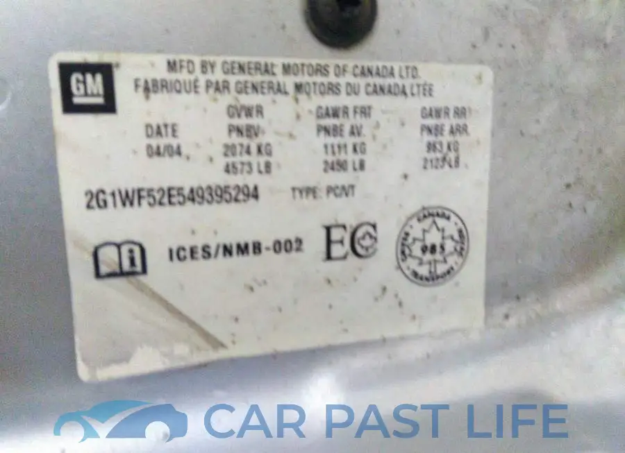 2G1WF52E549395294# 9