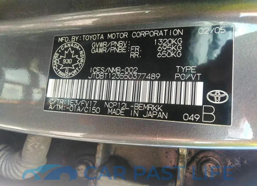 JTDBT123550377489# 9