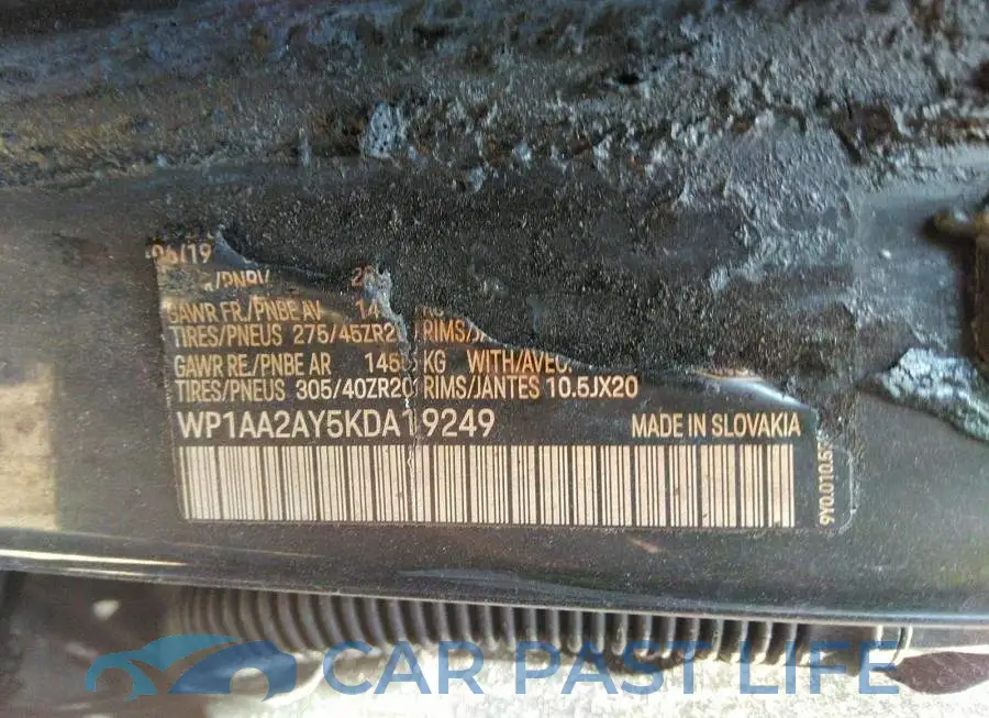 WP1AA2AY5KDA19249# 9