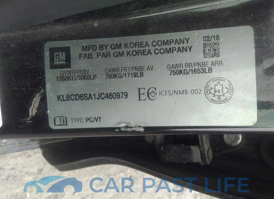 KL8CD6SA1JC460979# 9