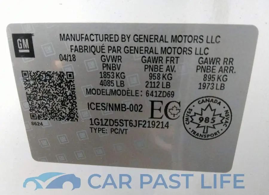1G1ZD5ST6JF219214# 9