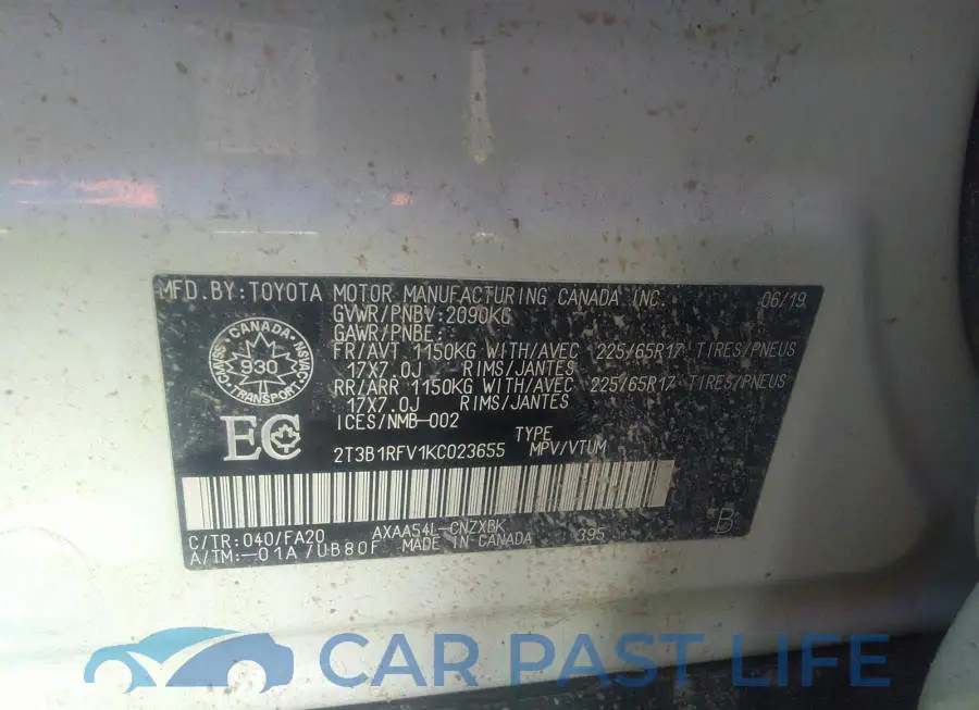 2T3B1RFV1KC023655# 9