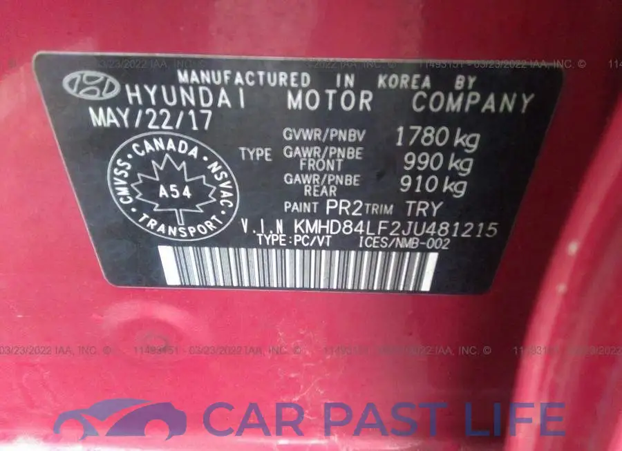 KMHD84LF2JU481215# 9