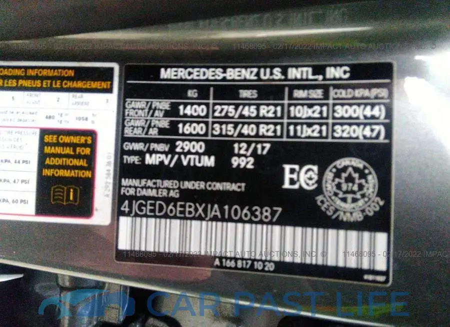 4JGED6EBXJA106387# 9