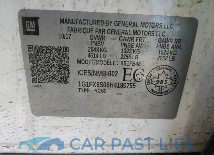 1G1FX6S06H4185755# 11