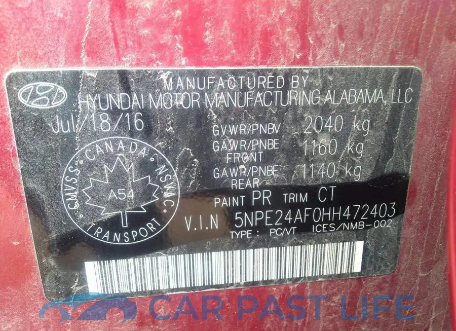 5NPE24AF0HH472403# 9