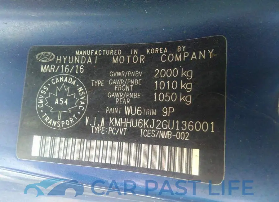 KMHHU6KJ2GU136001# 9