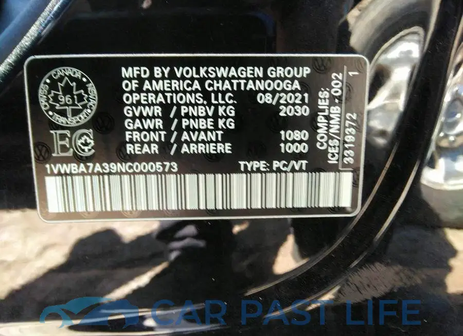 1VWBA7A39NC000573# 9