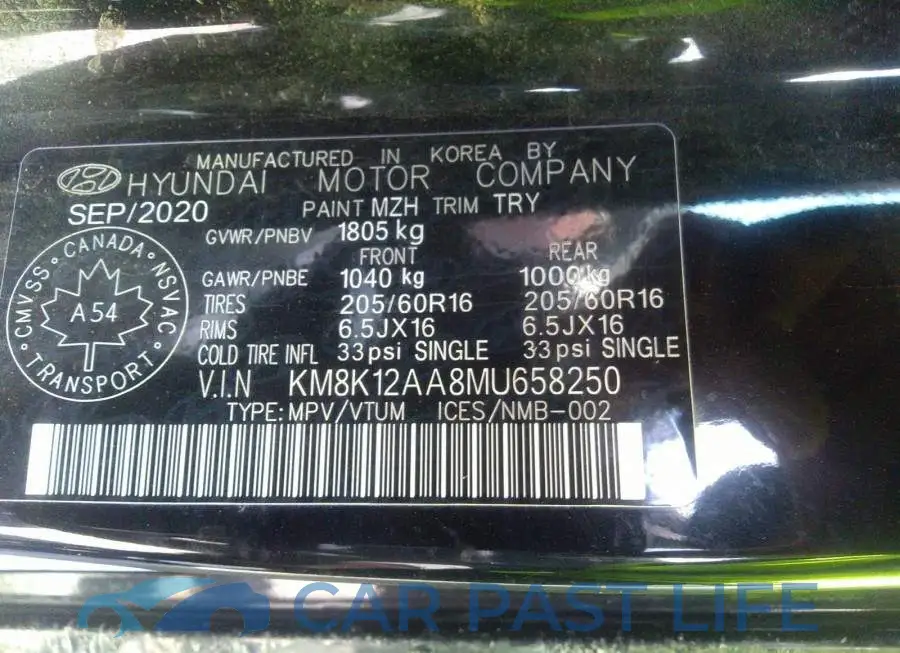 KM8K12AA8MU658250# 9