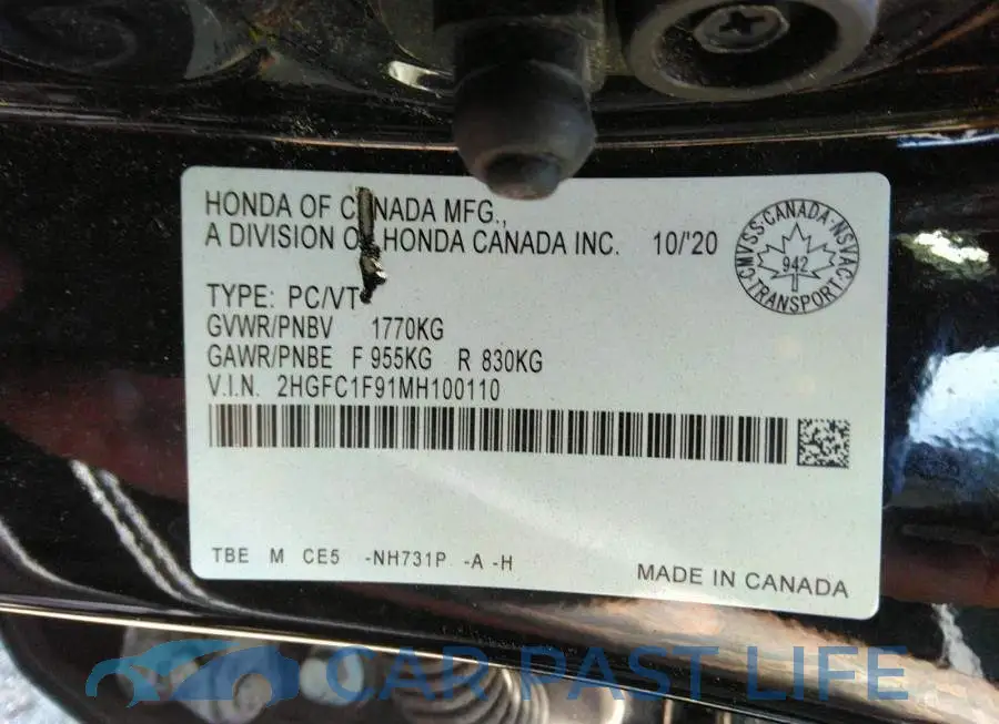 2HGFC1F91MH100110# 9