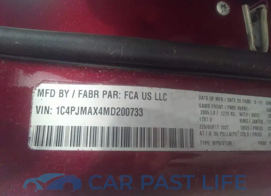 1C4PJMAX4MD200733# 9