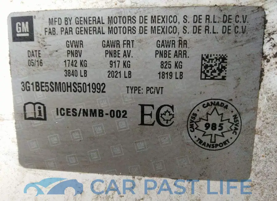3G1BE5SM0HS501992# 9