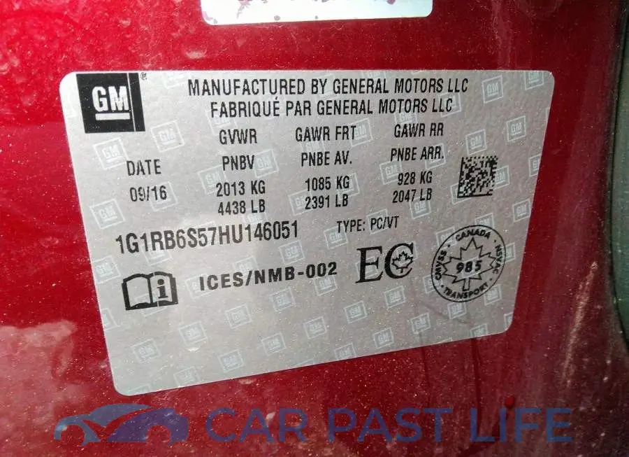 1G1RB6S57HU146051# 9