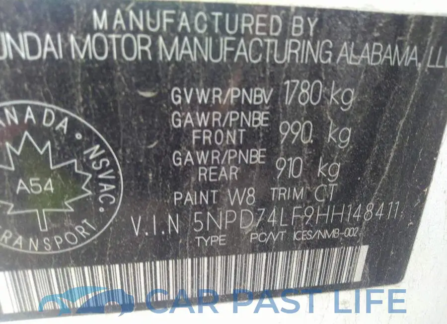 5NPD74LF9HH148411# 9