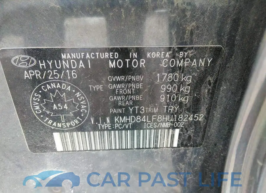 KMHD84LF8HU182452# 9