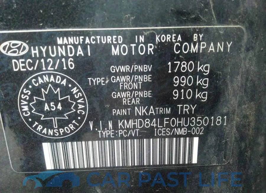 KMHD84LF0HU350181# 9
