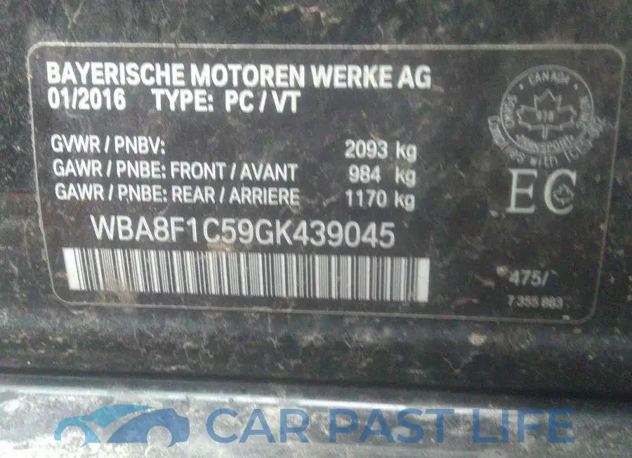 WBA8F1C59GK439045# 9