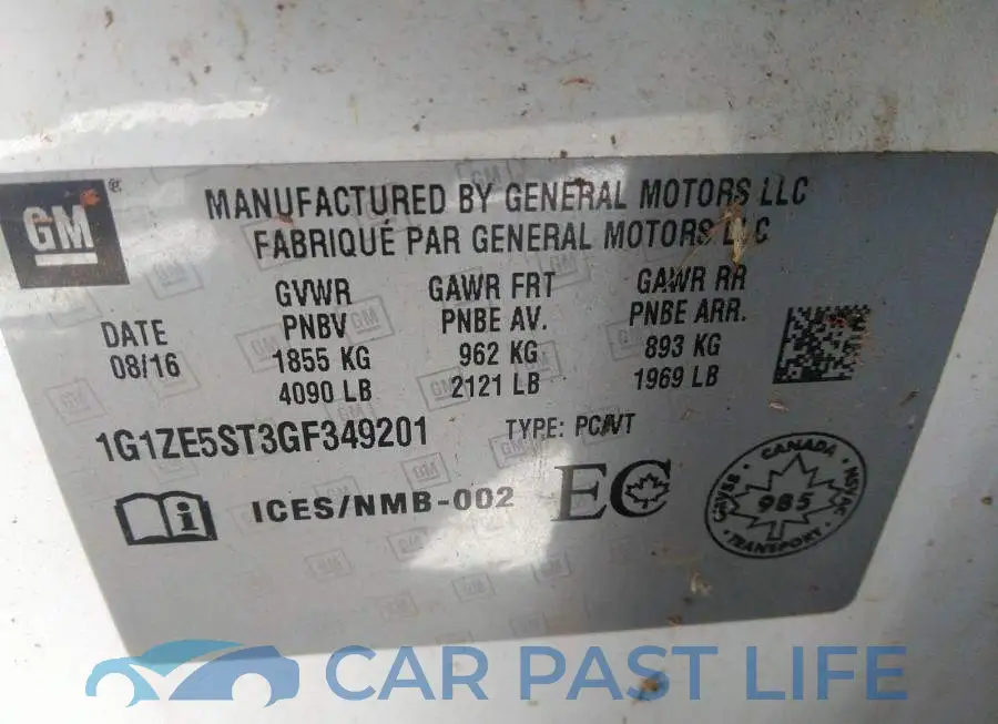 1G1ZE5ST3GF349201# 9