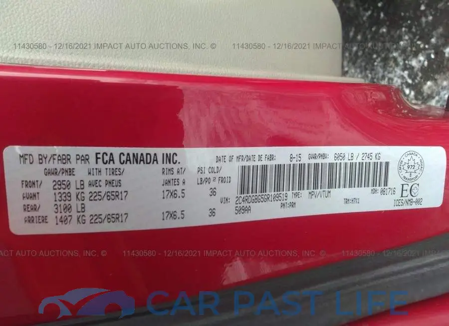 2C4RDGBG5GR109519# 9