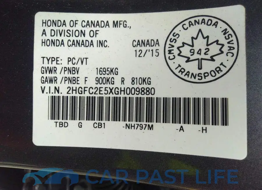 2HGFC2E5XGH009880# 9