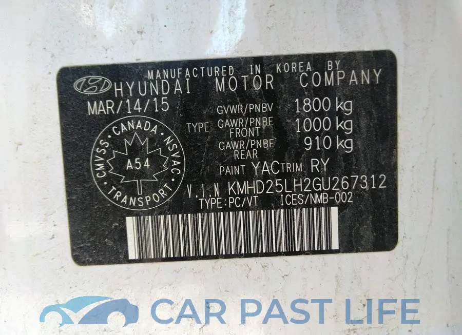 KMHD25LH2GU267312# 9