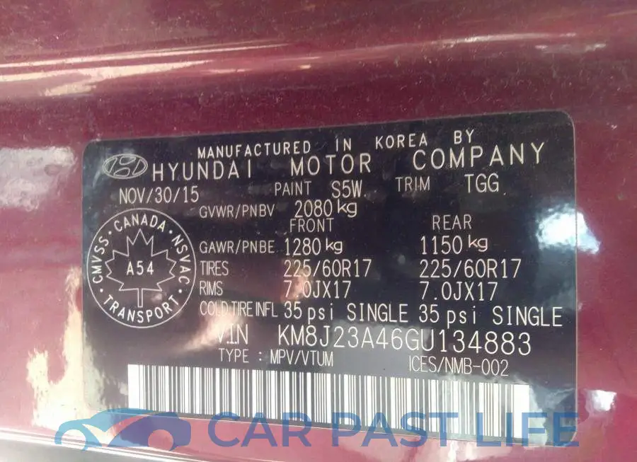 KM8J23A46GU134883# 9